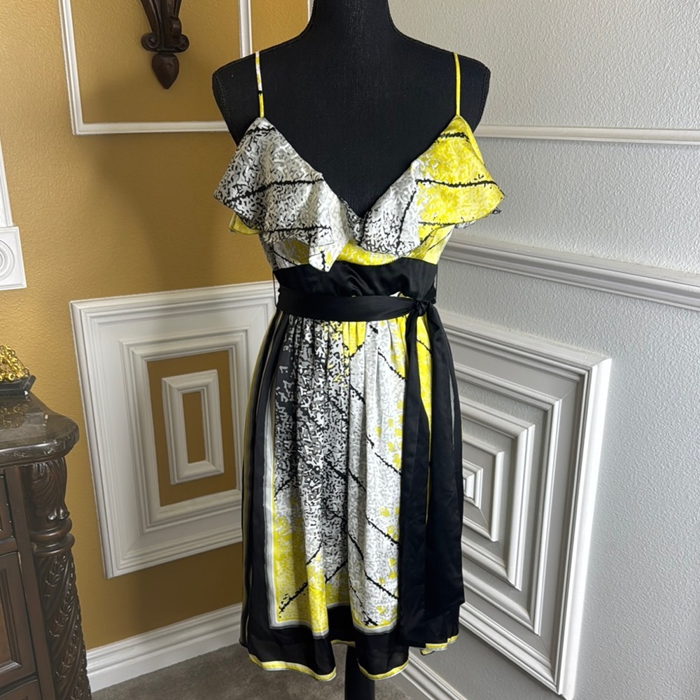 Elegant Yellow and Black Women's Dress